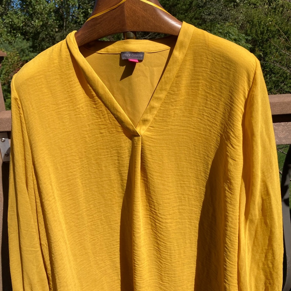 Vince Camuto, gold blouse